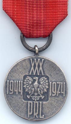 Медаль "30 лет Народной Польши" (аверс)