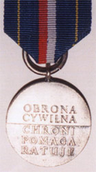 Серебряная медаль "За заслуги в Гражданской Обороне ПНР" (реверс)