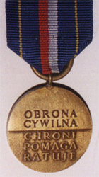 Бронзовая медаль "За заслуги в Гражданской Обороне ПНР" (реверс)