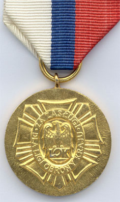 Золотая медаль Лиги Защиты Страны (аверс)