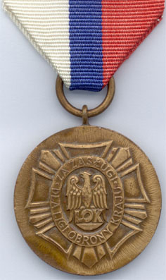 Бронзовая медаль Лиги Защиты Страны (аверс)