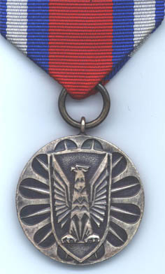 Серебряная медаль "За заслуги в охране общественного порядка" (аверс)