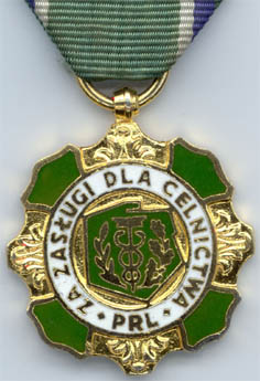 Золотая медаль "За заслуги в таможенной службе ПНР" (аверс)