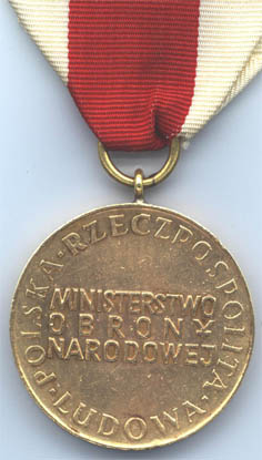 Бронзовая медаль "За заслуги при защите страны" (реверс)